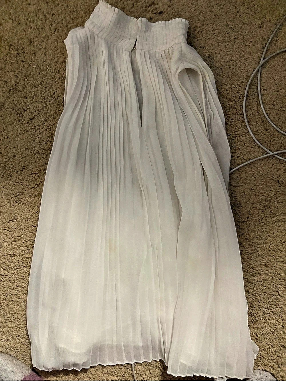 Zara Pleated Midi Dress in White Size Small